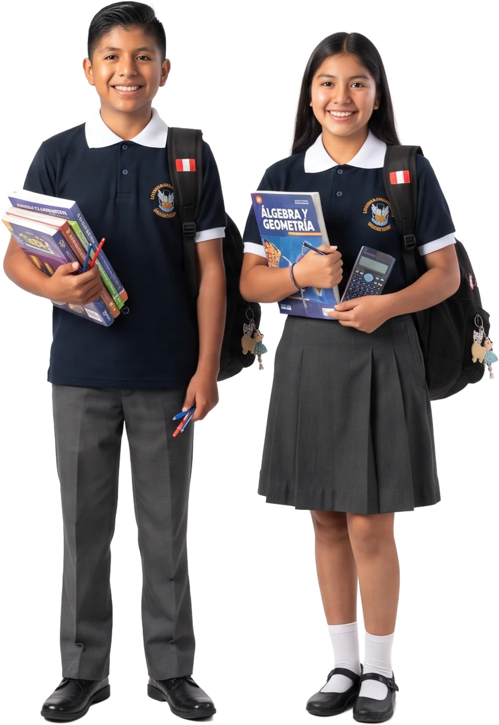Estudiantes con uniforme escolar